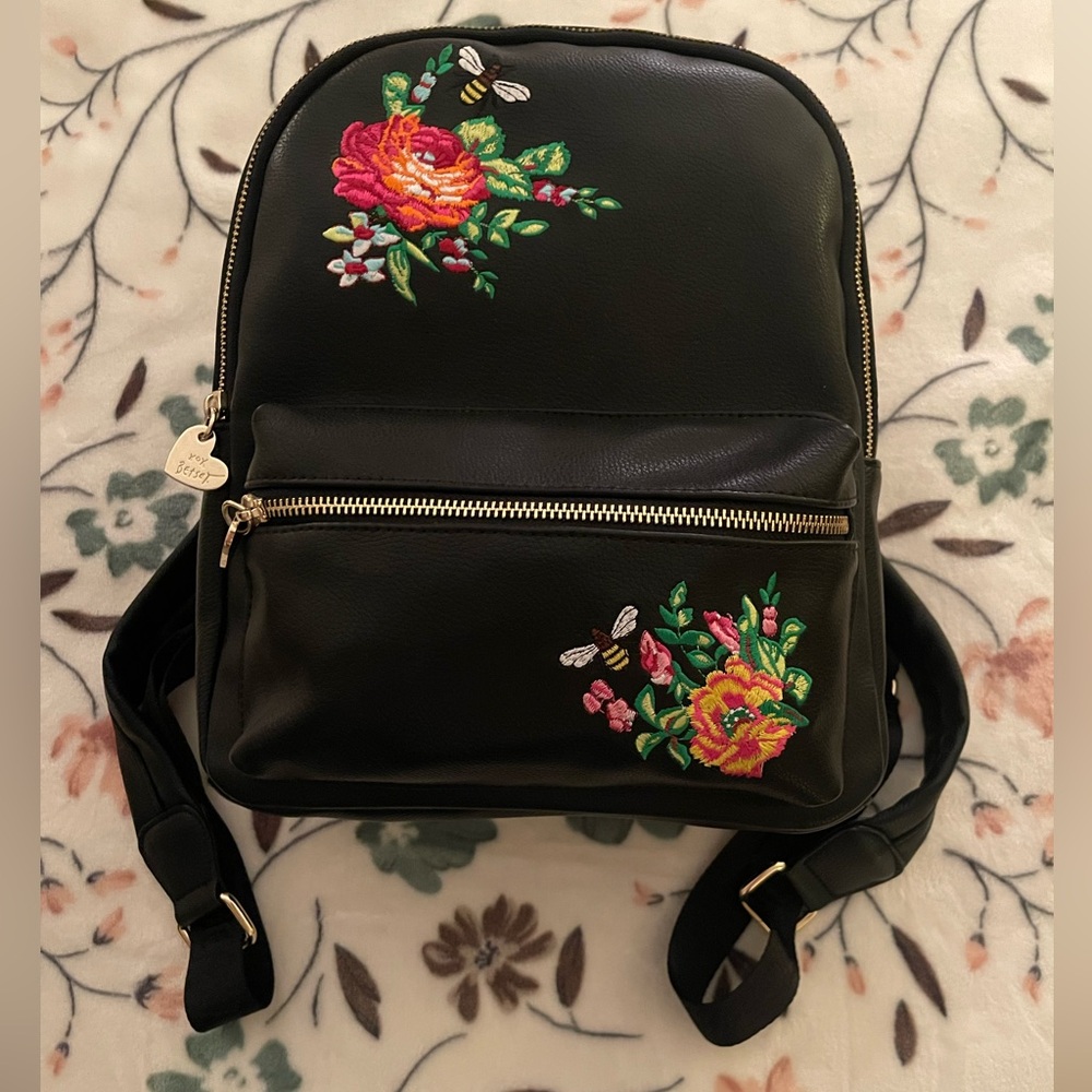 Betsey Johnson Embroidered Backpack